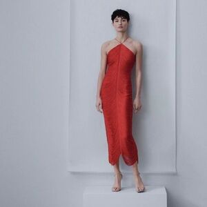 Mango Capsule Red Fringe Dress New with tags Size M